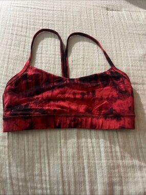 Lulu lemon Red Tie-Dye Seamless Sports Bra